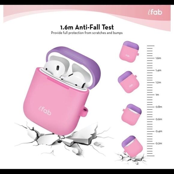 🎀I Fab Mini Pink AirPod Case With Pom Pom - Picture 3 of 6